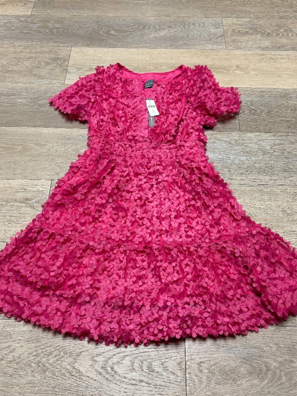 Anthropologie The Somerset Mini Pink Dress Floral Appliqué Edition Small P - Picture 3 of 12